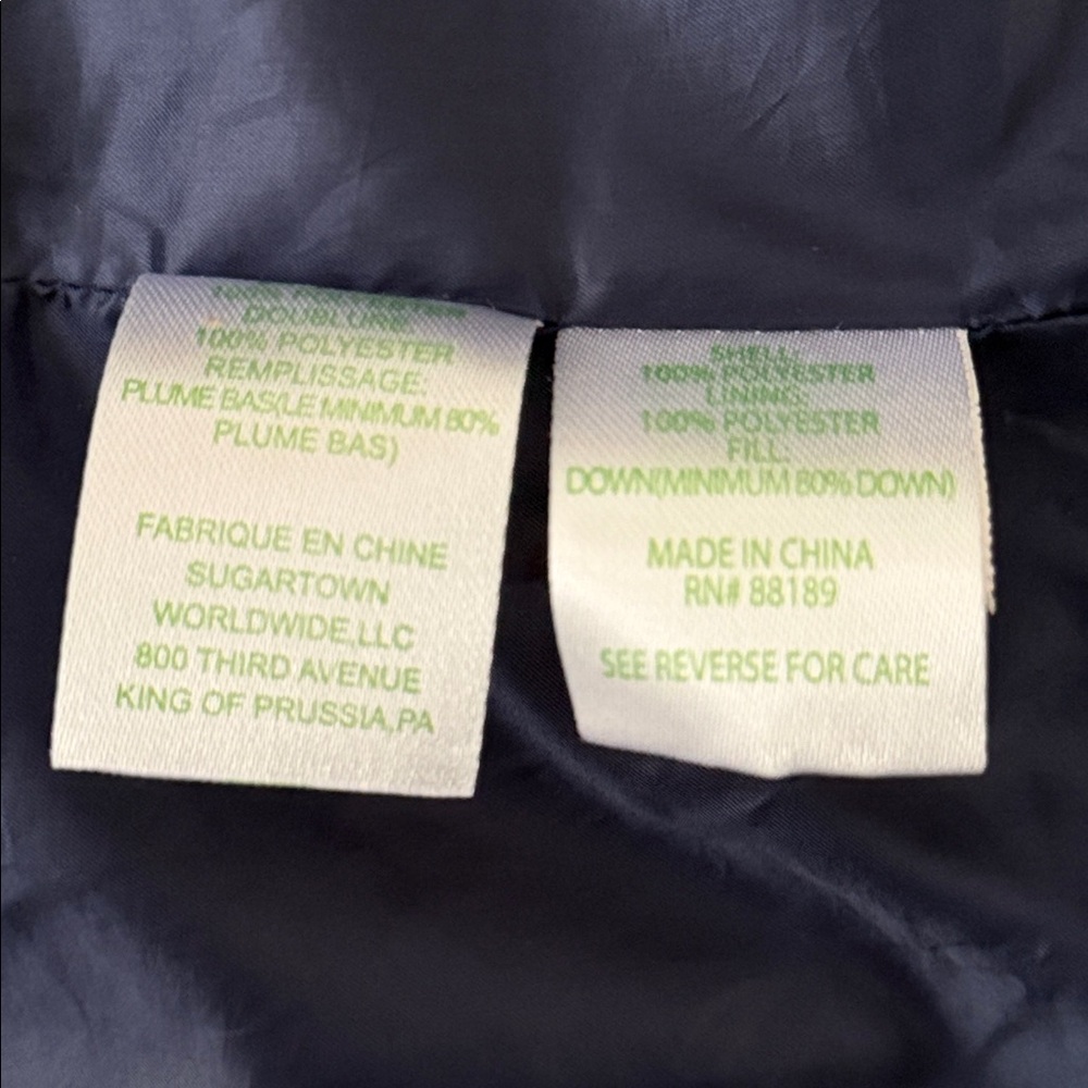 Lilly Pulitzer Noella Puffer Vest High Tide Navy Purrfect Set Quilted 80% Down L - Picture 10 of 11